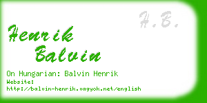 henrik balvin business card